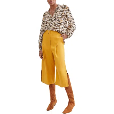 7 For All Mankind Womens Pleated Linen Culottes