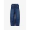 7 For All Mankind Womens  Bonnie Curvilinear Wide-leg Stretch-denim Jeans