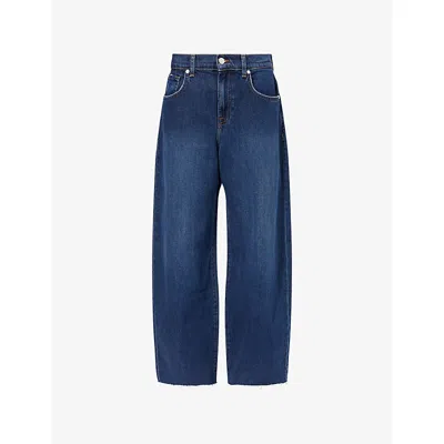 7 For All Mankind Womens  Bonnie Curvilinear Wide-leg Stretch-denim Jeans