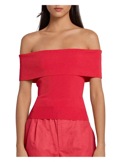 7 For All Mankind Womens Ribbed Sleeveless Off The Shoulder In Multi