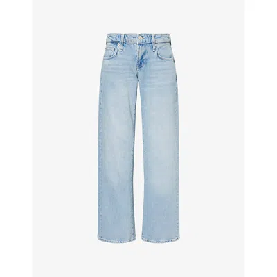 7 For All Mankind Womens Seabreeze Low Straight Denim Jeans In Blue