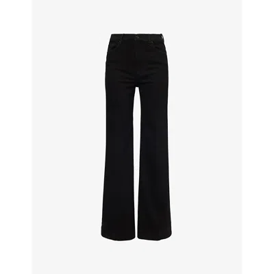 7 For All Mankind Womens Modern Dojo Flared-leg High-rise Denim-blend Jeans Soho Night