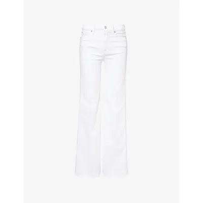 7 For All Mankind Womens Soleil Modern Dojo Tailorless Stretch-denim Jeans In White