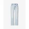 7 For All Mankind Womens Sunset Beach Calie Straight Ankle Cropped Denim Jeans In Blue