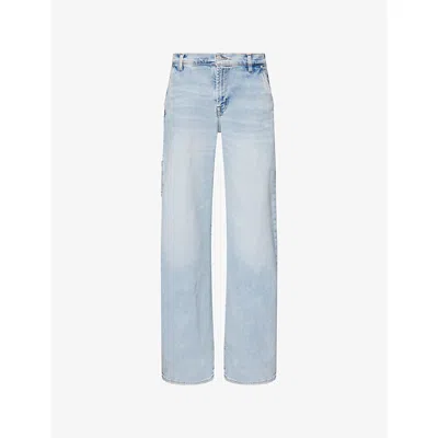 7 For All Mankind Womens Sunset Beach Lotta Wide-leg Stretch Denim Jeans