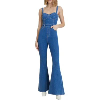 7 For All Mankind Womens Underwire Denim Jumpsuit
