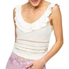 7 For All Mankind Womens Unlined Crochet Tank Top Sweater