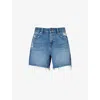 7 For All Mankind Womens Weekend Elevated Distressed Denim Shorts In Weekend