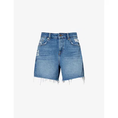 7 For All Mankind Womens Weekend Elevated Distressed Denim Shorts