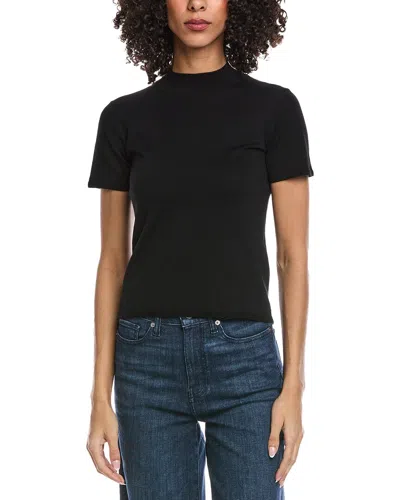 7 For All Mankind Wool-blend Top In Black