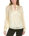 7 For All Mankind Holiday Stripe Long Sleeve Top In Gold