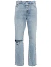 7 For All Mankind X Chiara Biasi Low-rise Straight-leg Jeans In Blue