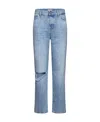 7 For All Mankind X Chiara Biasi Low-rise Straight-leg Jeans In Blue