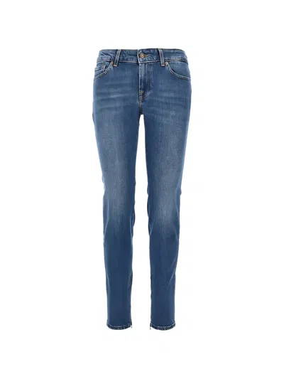 7 For All Mankind Y2k Whiskered Zip-detail Jeans In Blue
