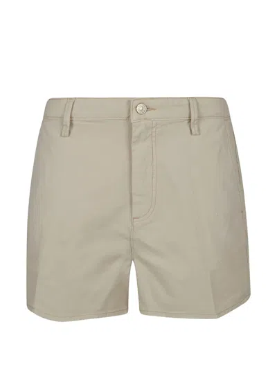 7 For All Mankind Zip-fastening Denim Shorts In Neutral