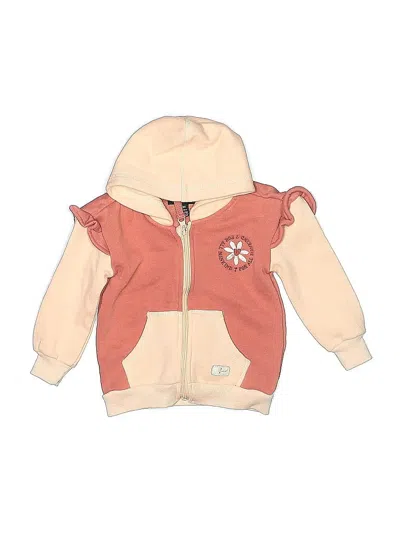 Pre-owned 7 For All Mankind Kids' Zip Up Hoodie In Brown