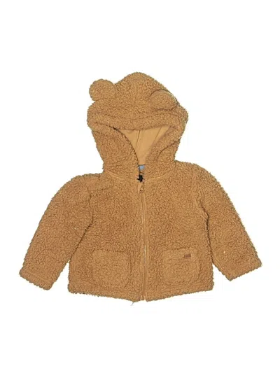 Pre-owned 7 For All Mankind Babies' Zip Up Hoodie In Brown
