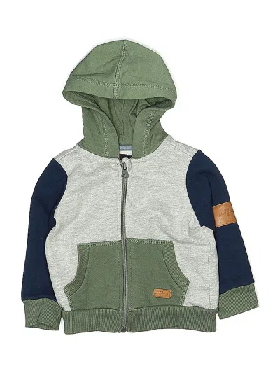 Pre-owned 7 For All Mankind Babies' Zip Up Hoodie In Green