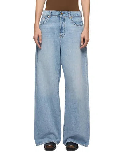 7 For All Mankind Zoey Helen Wide Leg Jean In Blue