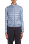 Moncler Lans Short Down Jacket In Light Blue