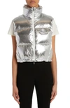 MONCLER BLAVET METALLIC CROP DOWN VEST