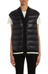 Moncler Quilted Down & Rib Knit Vest In Black