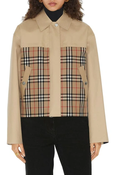 Burberry Hawkley Check Collared Shirt In Beige