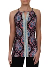 SINGLE THREAD WOMENS PRINTED EMBROIDERED HALTER TOP