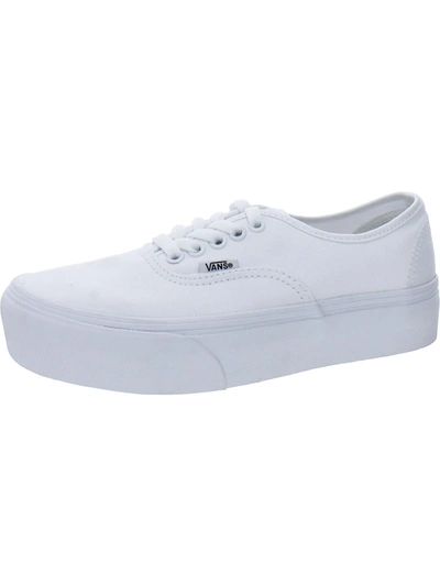 Vans Authentic Platform 2.0 Womens Skateboard Shoes Fitness Athletic And Training Shoes In White