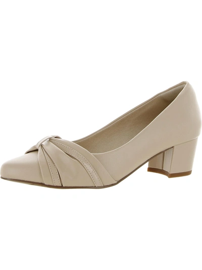 Easy Street Millie Womens Gathered Comfort Pumps In Nude