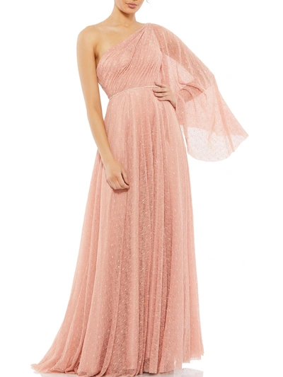 Mac Duggal Womens Cape Sleeve Maxi Evening Dress In Pink