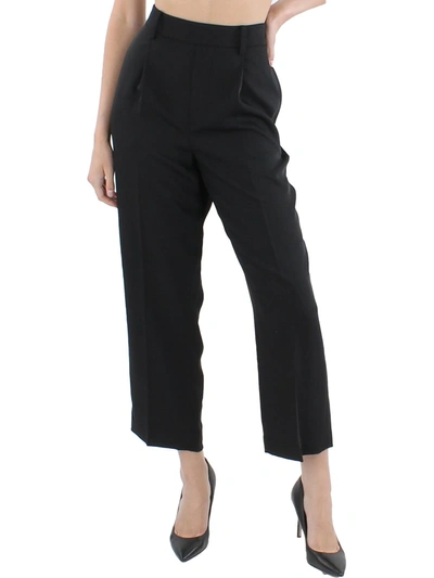 Vince Womens Pleated Tapered Cropped Pants In Black