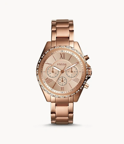Fossil Women's Modern Courier Chronograph, Rose Gold-tone Stainless Steel Watch