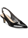 Bella Vita Scarlett Ii Womens Faux Leather Pointed Toe Kitten Heels In Black