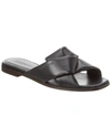 Ferragamo Alrai Twisted Lambskin Flat Sandals In Black