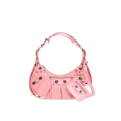 Balenciaga Cagole Leather Bag In Sweet Pink