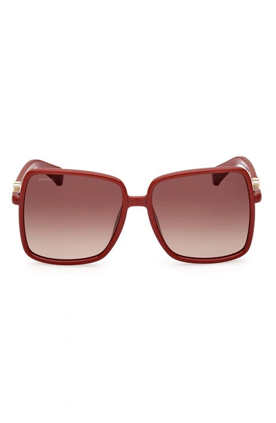 Max Mara 58mm Square Sunglasses In Red