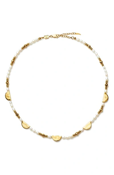 Missoma Womens Gold Zenyu 18ct Recycled Yellow Gold-plated Vermeil Brass And Pearl Choker