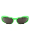 Balenciaga Bb0095s Sunglasses In 005 Green Green Grey