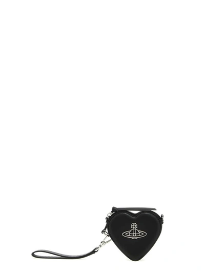 Vivienne Westwood Orb Heart Clutch In Black