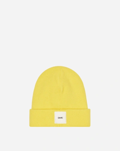 Oamc 标贴罗纹针织套头帽 In Yellow