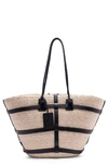 Altuzarra Large Watermill Woven Palm Tote In Natural/ Black