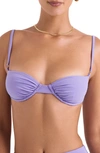 House Of Cb Monaco Underwired Stretch-woven Bikini Top In Violet