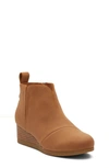 Toms Clare Zip Wedge Bootie In Tan