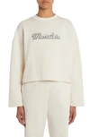 Moncler Logo-embroidered Cotton Sweatshirt In White