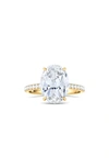 HAUTECARAT OVAL CUT & PAVÉ LAB CREATED DIAMOND 18K GOLD RING