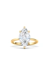 HAUTECARAT HAUTECARAT MARQUISE CUT LAB CREATED DIAMOND 18K GOLD RING