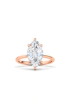 HAUTECARAT MARQUISE CUT LAB CREATED DIAMOND 18K GOLD RING