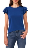 CECE DOUBLE RUFFLE KNIT TOP