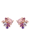 Effy 14k Rose Gold Multi Amethyst Aquamarine Morganite Tanzanite & Diamond Stud Earrings In Rose Gold Multi